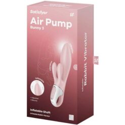 SATISFYER – AIR PUMP BUNNY 3 INFLABLE VIBRADOR RABBIT ROSA - intimamenities.com