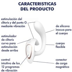SATISFYER – G FOR GODDESS 1 VIBRADOR RABBIT BLANCO - intimamenities.com