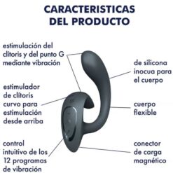 SATISFYER – G FOR GODDESS 1 VIBRADOR RABBIT GRIS OSCURO - intimamenities.com