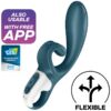 SATISFYER – HUG ME VIBRADOR RABBIT APP AZUL - intimamenities.com