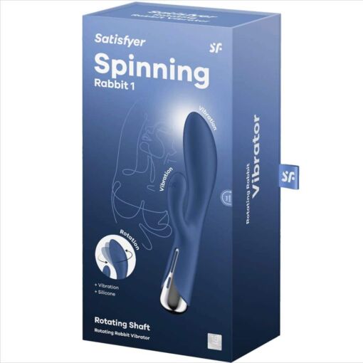 SATISFYER – SPINNING RABBIT 1 ESTIMULACION CLITORIS Y PUNTO G AZUL - intimamenities.com
