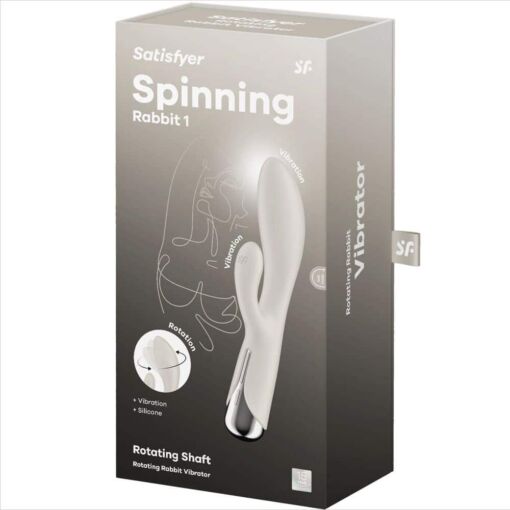 SATISFYER – SPINNING RABBIT 1 ESTIMULACION CLITORIS Y PUNTO G BEIGE - intimamenities.com