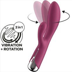 SATISFYER – SPINNING RABBIT 1 ESTIMULACION CLITORIS Y PUNTO G ROJO - intimamenities.com
