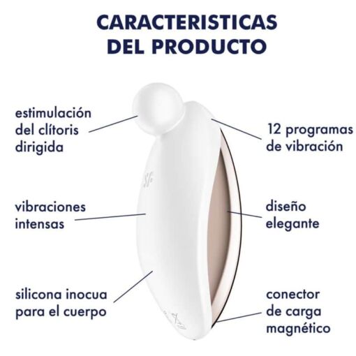 SATISFYER – SPOT ON 2 VIBRADOR LAY-ON BLANCO - intimamenities.com