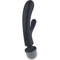 SATISFYER – TRIPLE LOVER MASAJEADOR VIBRADOR RABBIT GRIS - intimamenities.com