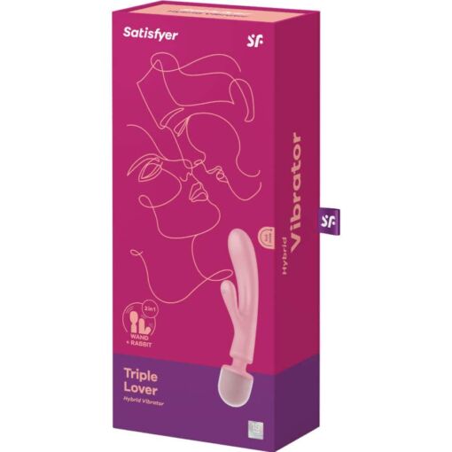 SATISFYER – TRIPLE LOVER MASAJEADOR VIBRADOR RABBIT ROSA - intimamenities.com