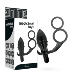 Comprar ADDICTED TOYS - PLUG ANAL CON ANILLA DOBLE NEGRO al mejor precio - Envíos Discretos