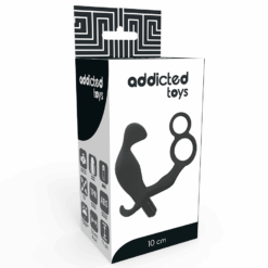 Comprar ADDICTED TOYS - PLUG ANAL CON ANILLA DOBLE PENE Y TESTÍCULOS NEGRO al mejor precio - Envíos Discretos