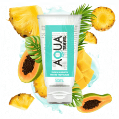 Comprar AQUA TRAVEL - LUBRICANTE BASE AGUA SABOR FRUTAS TROPICALES - 50 ML al mejor precio - Envíos Discretos