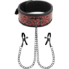 Comprar BEGME - RED EDITION COLLAR CON CADENAS Y PINZAS PEZONES CON FORRO DE NEOPRENO al mejor precio - Envíos Discretos