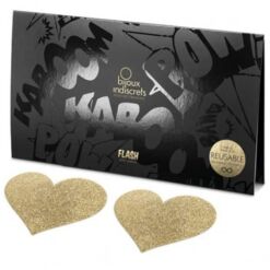 Comprar BIJOUX - INDISCRETS PEZONERAS FLASH CORAZÓN DORADO al mejor precio - Envíos Discretos