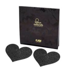 Comprar BIJOUX - INDISCRETS PEZONERAS FLASH CORAZÓN NEGRO al mejor precio - Envíos Discretos
