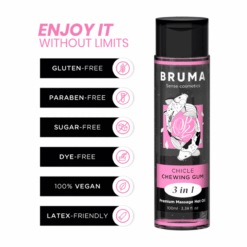 Comprar BRUMA - ACEITE DE MASAJE PREMIUM EFECTO CALOR SABOR CHICLE 3 EN 1 - 100 ML al mejor precio - Envíos Discretos