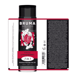 Comprar BRUMA - ACEITE DE MASAJE PREMIUM EFECTO CALOR SABOR FRESA 3 EN 1 - 100 ML al mejor precio - Envíos Discretos