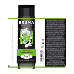 Comprar BRUMA - ACEITE DE MASAJE PREMIUM EFECTO CALOR SABOR SANDÍA 3 EN 1 - 100 ML al mejor precio - Envíos Discretos