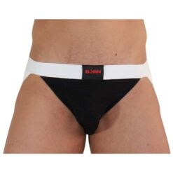 Comprar BURN - 004 JOCK BRILLANTE NEGRO / BLANCO XL al mejor precio - Envíos Discretos