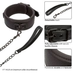 Comprar CALEXOTICS - NOCTURNAL COLLAR Y CORREA CUERO AJUSTABLE NEGRO al mejor precio - Envíos Discretos
