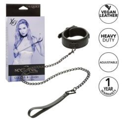 Comprar CALEXOTICS - NOCTURNAL COLLAR Y CORREA CUERO AJUSTABLE NEGRO al mejor precio - Envíos Discretos