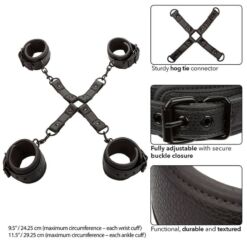 Comprar CALEXOTICS - NOCTURNAL CONECTOR HOG TIE CUERO AJUSTABLE NEGRO al mejor precio - Envíos Discretos