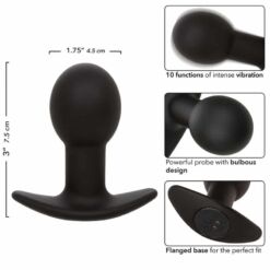 Comprar CALEXOTICS - ROCK BOTTOM PLUG ANAL 10 VIBRACIONES SILICONA NEGRO al mejor precio - Envíos Discretos