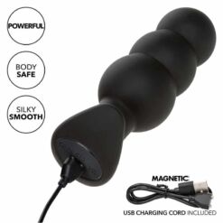 Comprar CALEXOTICS - ROCK BOTTOM PLUG ANAL CON CUENTAS 10 VIBRACIONES SILICONA NEGRO al mejor precio - Envíos Discretos