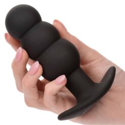 Comprar CALEXOTICS - ROCK BOTTOM PLUG ANAL CON CUENTAS 10 VIBRACIONES SILICONA NEGRO al mejor precio - Envíos Discretos