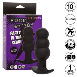 Comprar CALEXOTICS - ROCK BOTTOM PLUG ANAL CON CUENTAS 10 VIBRACIONES SILICONA NEGRO al mejor precio - Envíos Discretos