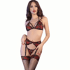 Comprar CHILIROSE - CR 4468 SET CUATRO PIEZAS ROJO & NEGRO L/XL al mejor precio - Envíos Discretos