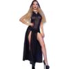 Comprar CHILIROSE - CR 4685 VESTIDO LARGO CON CAPUCHA NEGRO M al mejor precio - Envíos Discretos