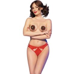 Comprar CHILIROSE - CR 4839 SET NAVIDEÑO PEZONERAS + PANTIES ROJO L/XL al mejor precio - Envíos Discretos