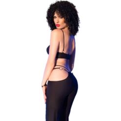 Comprar CHILIROSE - CR 4851 SET TOP NEGRO Y LEGGINS CON COMPLEMENTOS DORADOS L al mejor precio - Envíos Discretos