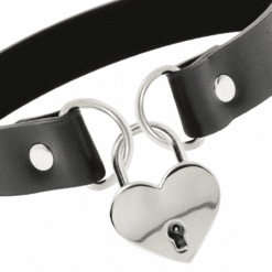 Comprar COQUETTE CHIC DESIRE - COLLAR CUERO VEGANO ACCESORIO CORAZÓN CON LLAVE al mejor precio - Envíos Discretos
