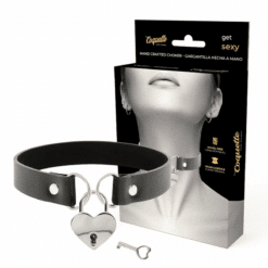 Comprar COQUETTE CHIC DESIRE - COLLAR CUERO VEGANO ACCESORIO CORAZÓN CON LLAVE al mejor precio - Envíos Discretos