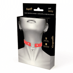 Comprar COQUETTE CHIC DESIRE - COLLAR CUERO VEGANO ROJO ACCESORIO CORAZÓN CON LLAVE al mejor precio - Envíos Discretos