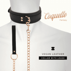 Comprar COQUETTE CHIC DESIRE - FANTASY COLLAR CUERO VEGANO CON CORREA Y FORRO DE NEOPRENO al mejor precio - Envíos Discretos