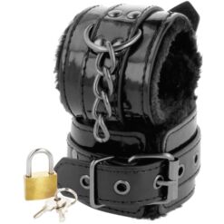 Comprar DARKNESS - ESPOSAS CUERO AJUSTABLES MANOS NEGRO CON CANDADO al mejor precio - Envíos Discretos