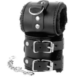 Comprar DARKNESS - ESPOSAS CUERO CON FORRO AJUSTABLES NEGRO al mejor precio - Envíos Discretos