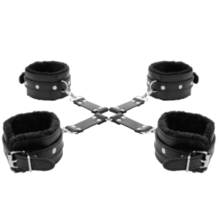 Comprar DARKNESS - ESPOSAS DE CUERO PARA PIES Y MANOS NEGRO al mejor precio - Envíos Discretos