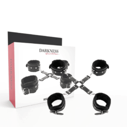 Comprar DARKNESS - ESPOSAS DE CUERO PARA PIES Y MANOS NEGRO al mejor precio - Envíos Discretos
