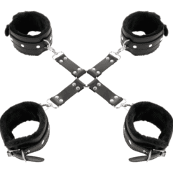 Comprar DARKNESS - ESPOSAS DE CUERO PARA PIES Y MANOS NEGRO al mejor precio - Envíos Discretos