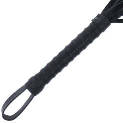 Comprar DARKNESS - LÁTIGO BONDAGE NEGRO CON MANGO DE PIEL al mejor precio - Envíos Discretos