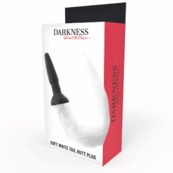 Comprar DARKNESS - PLUG ANAL SILICONA CON COLA BLANCA al mejor precio - Envíos Discretos