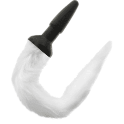 Comprar DARKNESS - PLUG ANAL SILICONA CON COLA BLANCA al mejor precio - Envíos Discretos