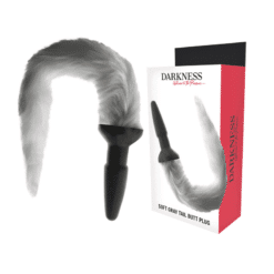 Comprar DARKNESS - PLUG ANAL SILICONA CON COLA GRIS al mejor precio - Envíos Discretos