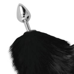 Comprar DARKNESS - PLUG ANAL SILVER 8 CM CON COLA NEGRO al mejor precio - Envíos Discretos