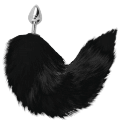 Comprar DARKNESS - PLUG ANAL SILVER 8 CM CON COLA NEGRO al mejor precio - Envíos Discretos