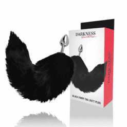 Comprar DARKNESS - PLUG ANAL SILVER 8 CM CON COLA NEGRO al mejor precio - Envíos Discretos