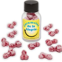 Comprar DIABLO PICANTE - 12 CARAMELOS DE LA ALEGRÍA FORMA PENE FRESA/CEREZA al mejor precio - Envíos Discretos