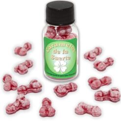 Comprar DIABLO PICANTE - 12 CARAMELOS DE LA SUERTE FORMA PENE FRESA/CEREZA al mejor precio - Envíos Discretos