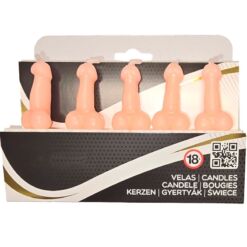 Comprar DIABLO PICANTE - CAJA 5 VELAS FORMA PENE CARNE al mejor precio - Envíos Discretos